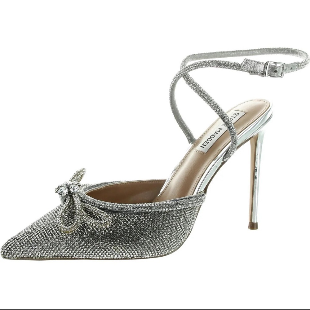 Steve Madden Viable-R Womens Embellished Faux Leather Ankle Strap SZ 7.5